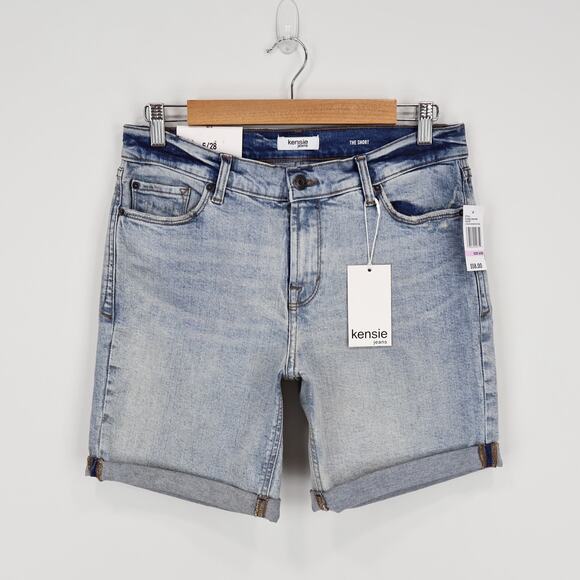 NWT Kensie The Short Mid Rise Double Roll Cuff Lithgow With Destruction 6/28 - Picture 1 of 9
